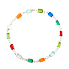 PULSEIRA FEMININA - COLOR - ZIRCONIA - PRATA925 - JROMERO ARTIGOS