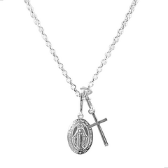 PULSEIRA NOSSA SENHORA DAS GRAÇAS COM CRUZ E CAIXINHA - PRATA 925 - comprar online