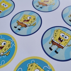 Plancha de stickers x 25 unidades Bob Esponja - comprar online