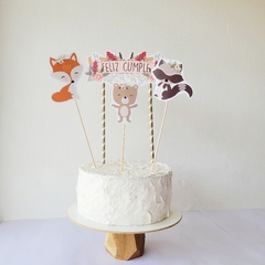 Tooper para Torta "Animalitos del Bosque Boho" - comprar online