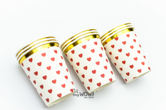 VASOS CORAZONES ROJO x 10 - comprar online