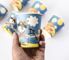 VASO POLIPAPEL PIRATAS X 6 UNIDADES