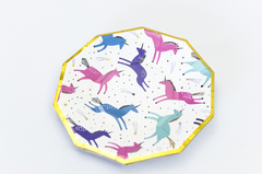 Platos Unicornios Colores x 10 - comprar online