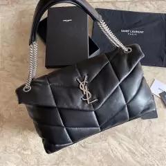 Bolsa Saint Laurent LouLou Puffer "Black&Silver"