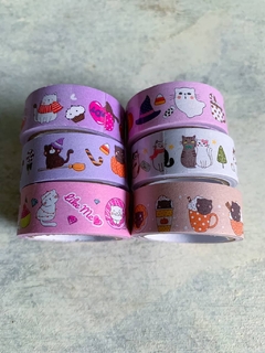 Cinta Washi Tape Papel gatitos 2 x 6 unidades