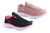 Kit 2 Pares De Tênis Caminhada Corrida Academia Runway Jogging Feminino - Preto/Pink E Nude