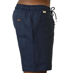 Shorts Resort Wear em Linho Azul Marinho na internet