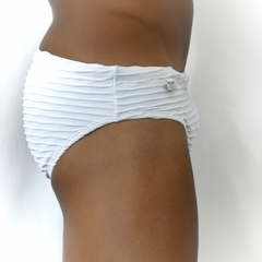 Sunga Slim Fish Scales White em jacquard branco - EXODIA RIO BEACHWEAR