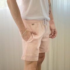 Shorts Resort Wear em linho Rosa Vintage - comprar online