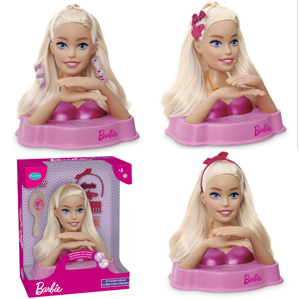 Boneca Barbie - Styling Head Core - 12 Frases - C/Acessórios