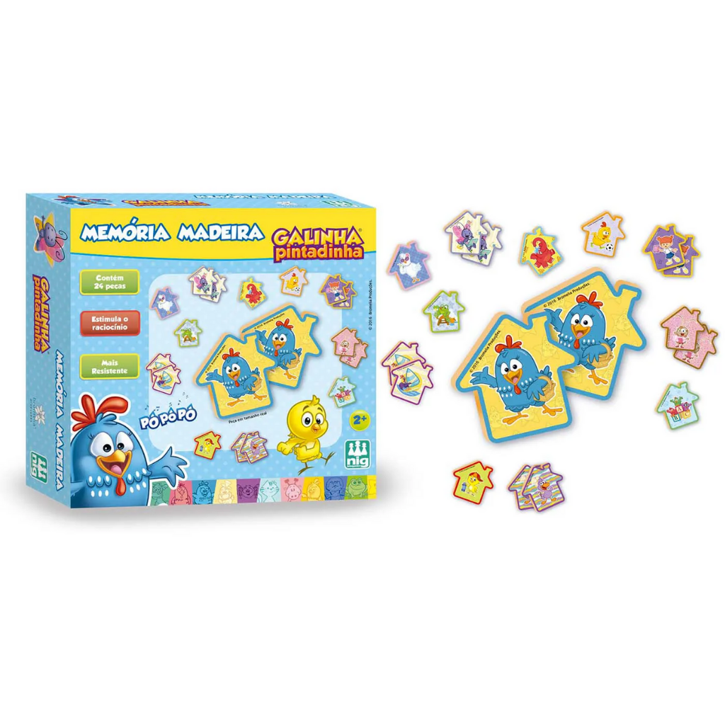 Jogo Galinha Pintadinha Domino Em Madeira - Nig Brinquedos - Bebe Brinquedo