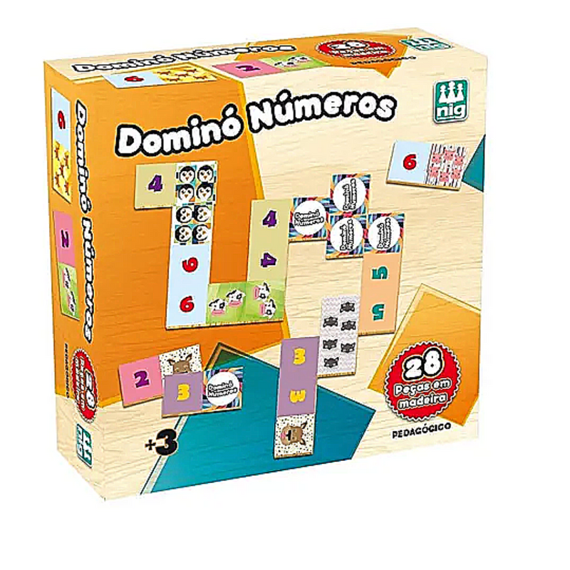 Jogo Domino Aprendendo Números Infantil Educativo 28 Peças - Pais