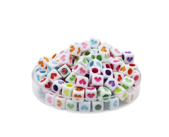 Plastico Cuadrado Corazones Multicolor - comprar online