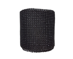 Galon Falso Strass Negro x 10 Yardas