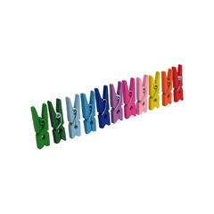 Ganchos de Madera Multicolor 2,5 cm x50 unidades
