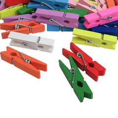 Ganchos de Madera Multicolor 3,5 cm x50 unidades - comprar online