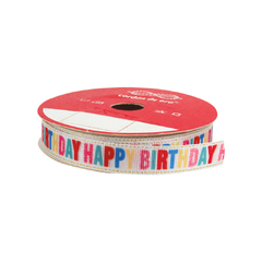 Cinta Estampada Baby Gross Happy Birthday 10 mm x 10 mt