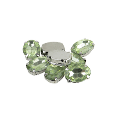 Gemas Engarzada Oval Traslucida 10x14 mm - comprar online