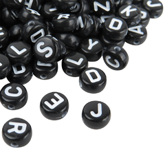 Plastico Redondo Negro Letras Blancas 7mm - ALMACEN DE ARMADO