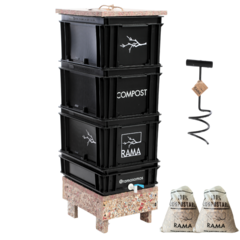 Compostera Balconi 60L + aireador + mesa + tapa - tienda online