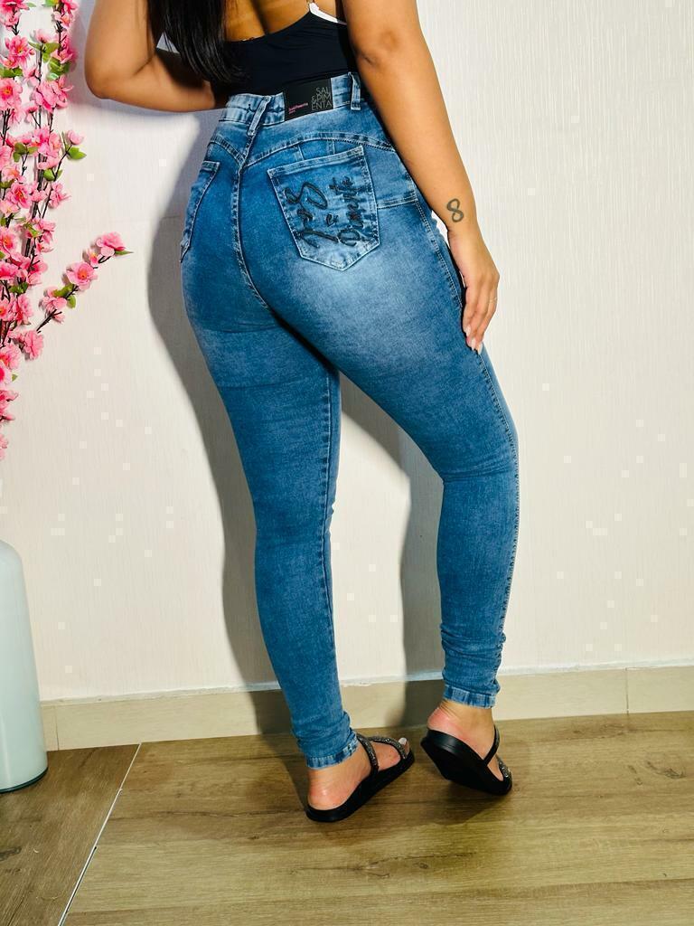 Calça Jeans Feminina Plus Size 48 ao 54 Cintura Alta Com Lycra Levanta  Bumbum Premium