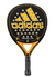 Paleta de pádel Adidas Training Ctrl de color negro y amarillo, con diseño de agujeros y logo de Adidas