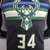 Camisa regata nba milwaukee bucks preta nike jordan 2022 antetokounmpo