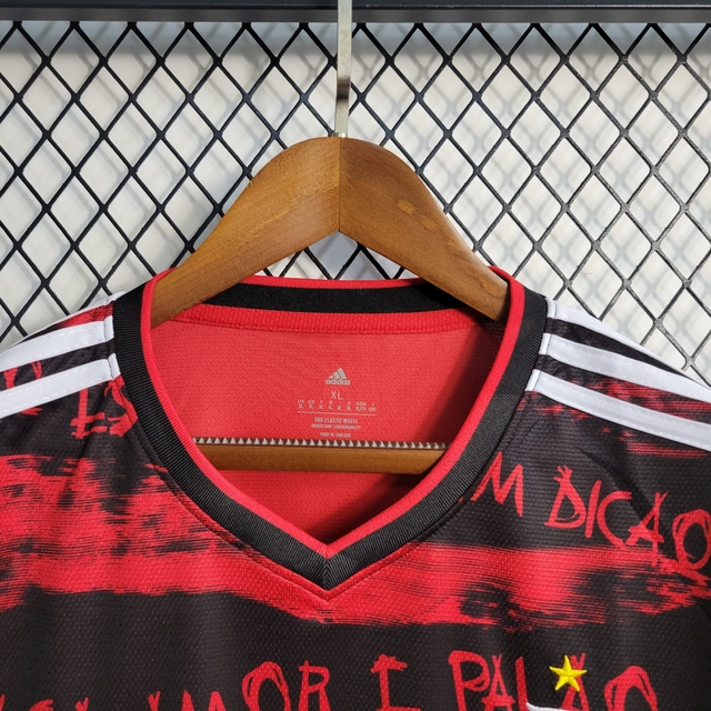 Camisa Flamengo Pré-Jogo 2022/2023 Torcedor Masculina - Preta