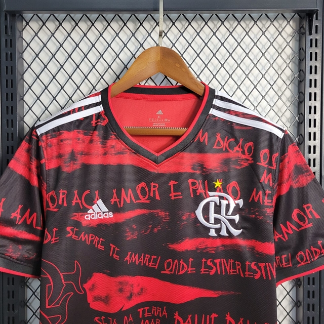 Camisa Flamengo I 22/23 s/n° Torcedor Adidas Masculina - Vermelho+