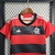 Camisa Flamengo I 23/24 Adidas Feminina S/N° Vermelha e Preto com gola em V, Camisa titular do rubro negro carioca.