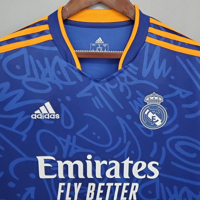 Camisa Real Madrid Away 21/22 Masculina Torcedor Azul