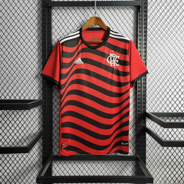 Camisa Flamengo III 22/23 Adidas Masculina Torcedor - Vermelho e Preto