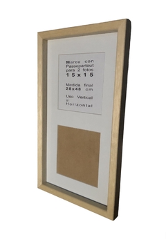 Box con passepartout biselado para 2 15x15 - comprar online