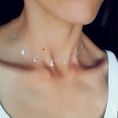 CONJUNTO CHOKER GALAXIA 40 CM REGULABLE PLATA 925 - comprar online