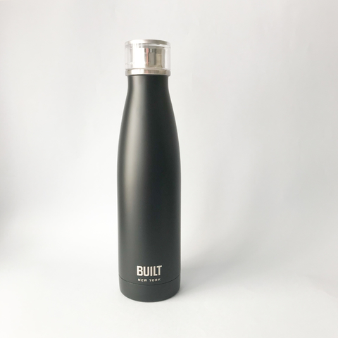 Promo botella térmica BUILT black matte + 3 tubos línea gris