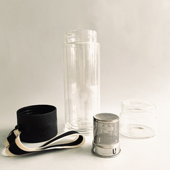 Botella de vidrio con infusor y vaso incorporados - Almacén de té