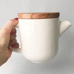 Té para dos en cerámica. Tetera y cuencos en cerámica con bandeja y tapa de madera - Almacén de té