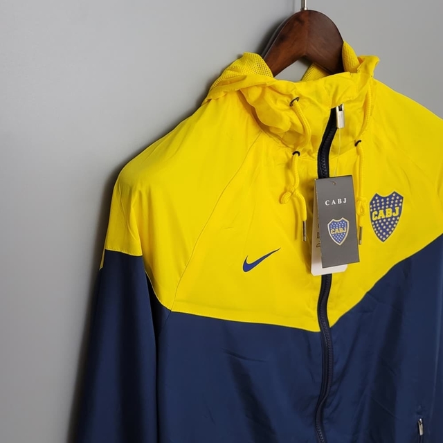 Corta vento nike amarelo sale e azul