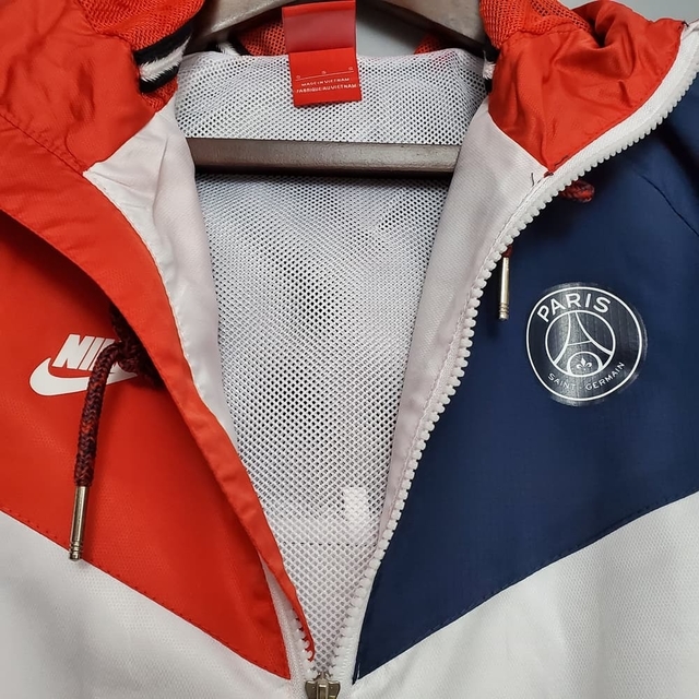 Corta Vento do PSG - Nike - Branco, Vermelho e Azul | FutLoja IDC