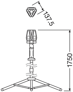 Lámpara de Inspección 3 elementos - 57 LEDs - Tripode