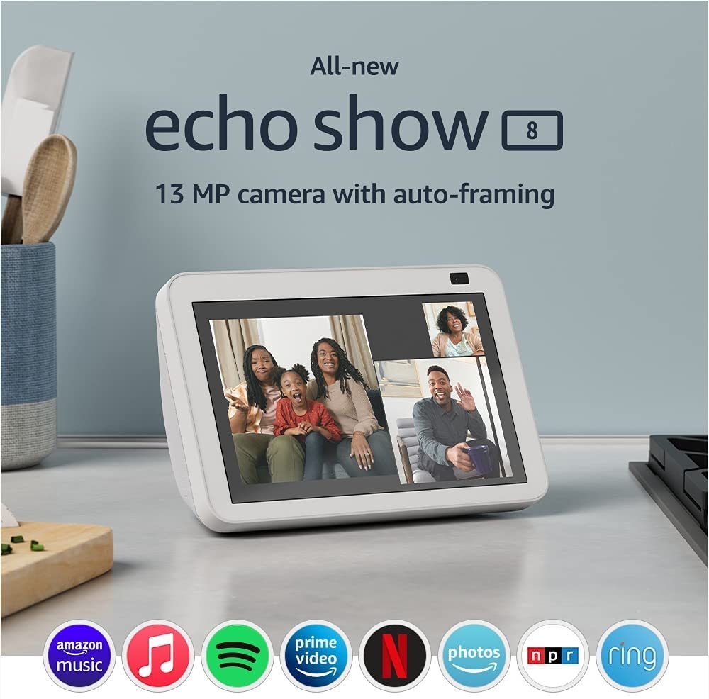 Echo Show 8 (2da generación, edición 2021) - Pantalla inteligente HD con  Alexa y cámara de 13 MP - Negro : : Electrónicos