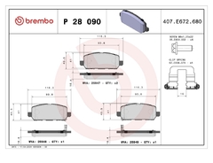 Pastilha Freio Brembo tras hrv 1.5 turbo 2021 P28090 - comprar online