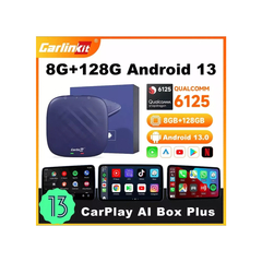 Streaming Box CARLINKIT PLUS 128GB / 8GB RAM - WIFI + 4G Android 13 p/ carros com carplay de fábrica 2017>