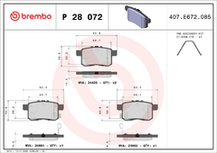 P28072 Pastilha de Freio Brembo Para HONDA: Accord 2.0 turbo 17 - comprar online