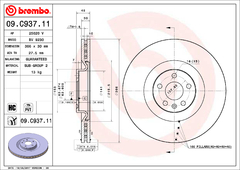 09.C937.11 Par de Discos Brembo para VOLVO: XC60 II 17>, XC90 II 15-18 *RODA ARO 19/18* - comprar online