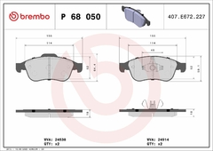 P68050 Pastilha de Freio Brembo Para RENAULT: Sandero RS 2.0 15>, Captur (2.0), Duster / Oroch (Todos), Fluence (Todos) - comprar online