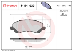 Pastilha Dianteira mitsubishi outlander 2.0 2016 P54030 - comprar online