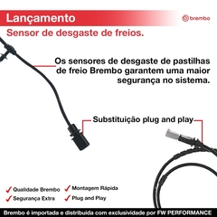 Sensor Desgaste Freio Brembo Dianteiro e Traseiro Mercedes-Benz C180, C200, C230, C250, C280, C300 (W204) A00377 - comprar online