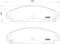 P23149 Pastilha de Freio Brembo Para DODGE: Challenger 6.4 SRT8 11>, Charger 3.6/5.7/6.4 11> / CHRYSLER: 300C 3.6/5.7/6.4/2.7/3.0 05> - comprar online