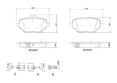 P50162 PAR PASTILHA DIANTEIRA LOW METAL - MERCEDE-BENZ: GLE300D (V167) 18-23, GLE350D (V167) 18-21, GLE400D (V167) 18-23 - comprar online